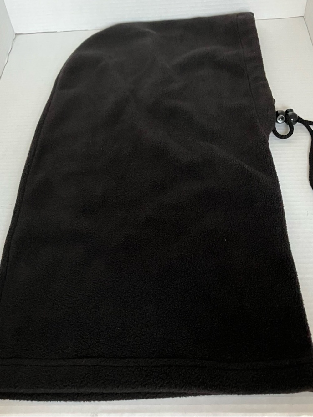 Black Fleece Hooded Scarf with‎ Toggle 23” Long